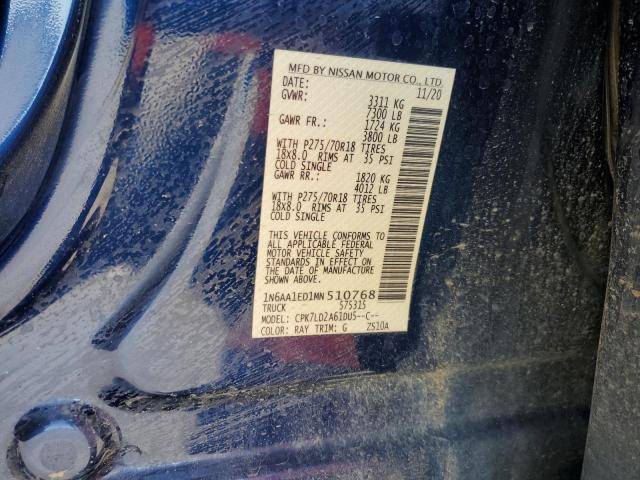 2021 NISSAN TITAN SV 1N6AA1ED1MN510768