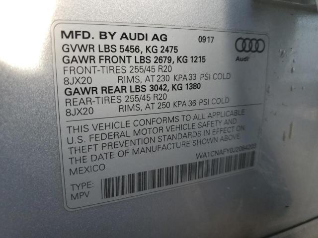 2018 AUDI Q5 PRESTIG WA1CNAFY0J2064203