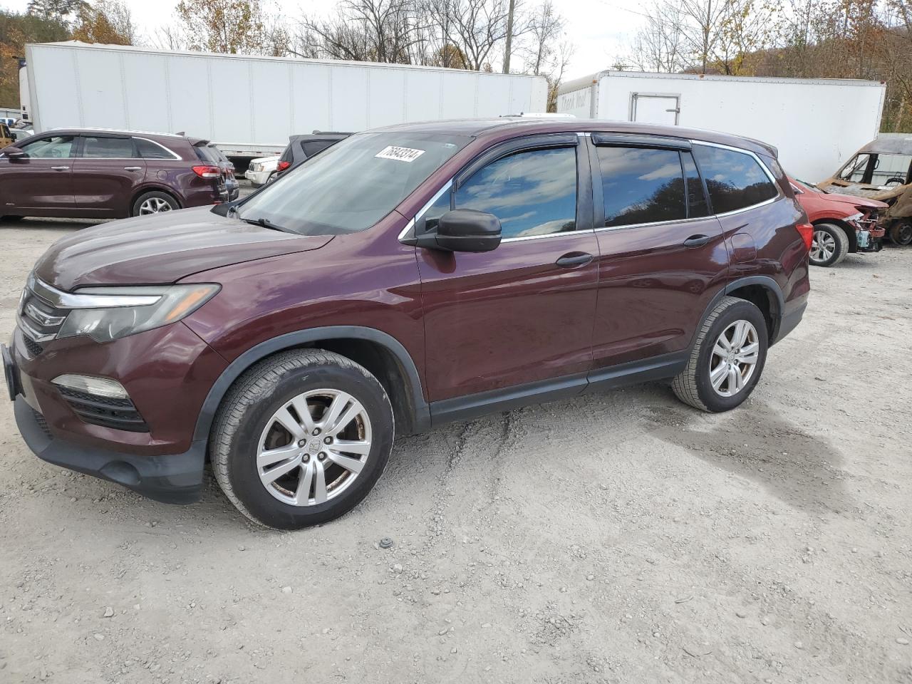 Lot #2988610289 2016 HONDA PILOT LX