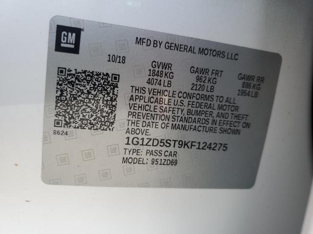 2019 CHEVROLET MALIBU LT - 1G1ZD5ST9KF124275