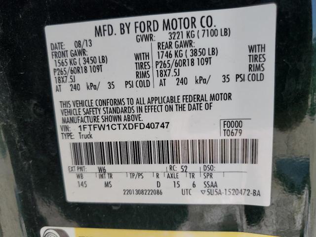 VIN 1FTFW1CTXDFD40747 2013 Ford F-150, Supercrew no.12