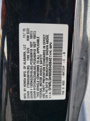 2016 HONDA ODYSSEY TO - 5FNRL5H90GB040640