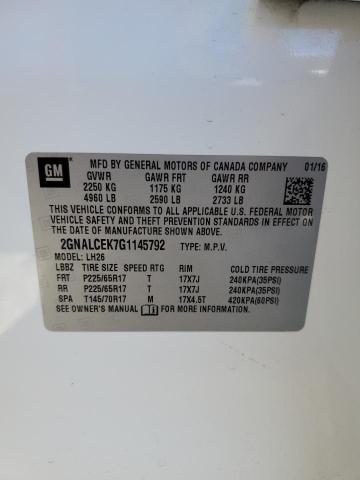 2016 CHEVROLET EQUINOX LT - 2GNALCEK7G1145792
