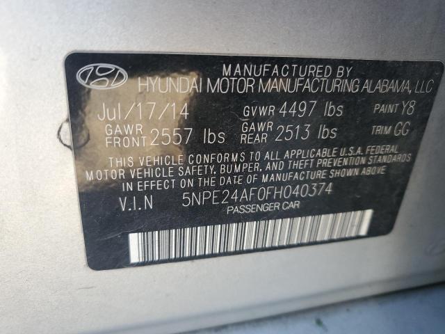 VIN 5NPE24AF0FH040374 2015 Hyundai Sonata, SE no.12