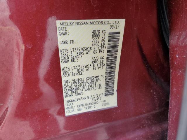 VIN 1N6BA1F45HN571372 2017 NISSAN TITAN no.12