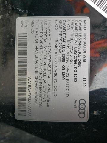 VIN WA1BAAFY5M2035355 2021 Audi Q5, Premium Plus no.13