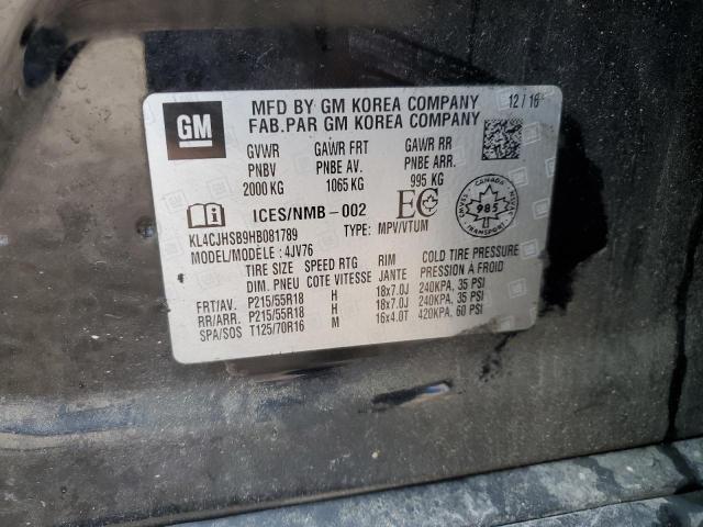 2017 BUICK ENCORE PRE - KL4CJHSB9HB081789