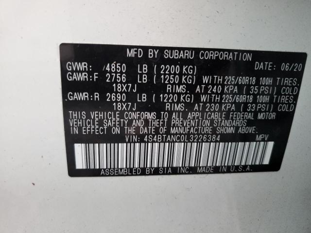 VIN 4S4BTANC0L3226384 2020 Subaru Outback, Limited no.14