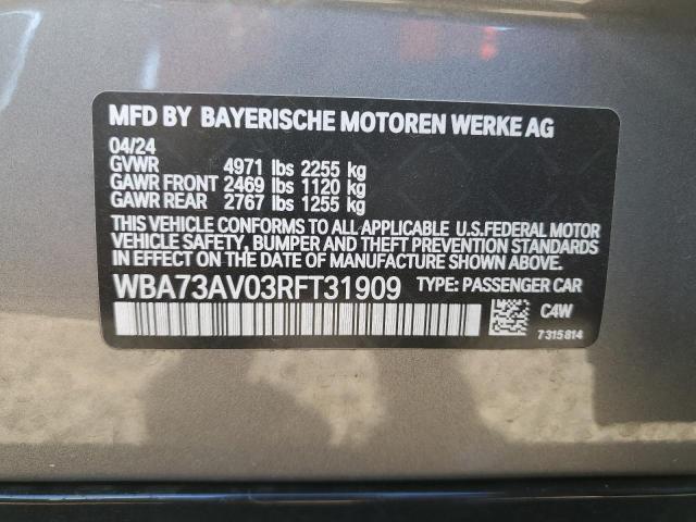 2024 BMW 430XI GRAN - WBA73AV03RFT31909