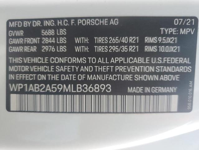 VIN WP1AB2A59MLB36893 2021 PORSCHE MACAN no.13