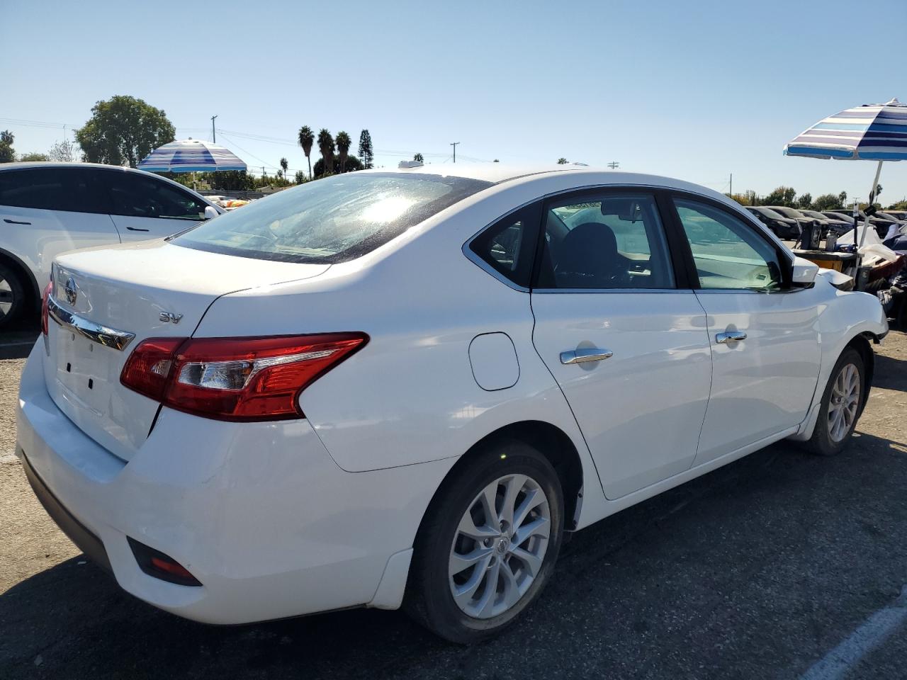 NISSAN SENTRA S 2019 white  gas 3N1AB7AP8KL608280 photo #4