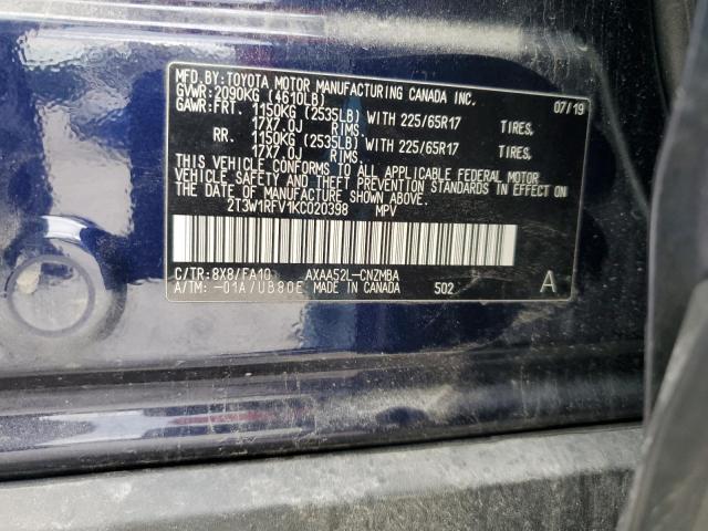 2019 TOYOTA RAV4 XLE - 2T3W1RFV1KC020398