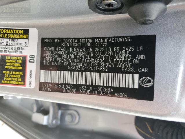 VIN 58ADZ1B11PU144652 2023 Lexus ES, 350 Base no.13