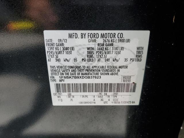 VIN 1FM5K7B9XDGB37623 2013 Ford Explorer no.13