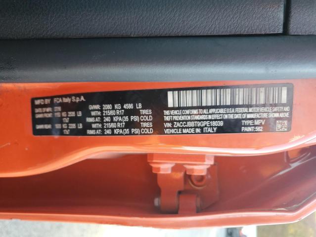 2016 JEEP RENEGADE L - ZACCJBBT9GPE18039