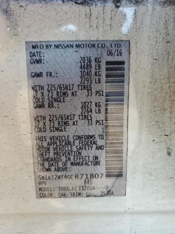 2016 NISSAN ROGUE S - 5N1AT2MT4GC871807