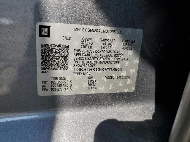 2019 GMC YUKON SLT 1GKS1BKC9KR118544