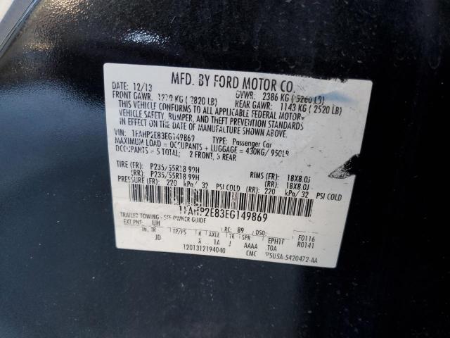 VIN 1FAHP2E83EG149869 2014 Ford Taurus, Sel no.12