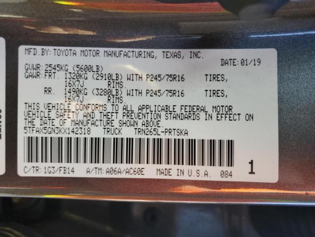 2019 TOYOTA TACOMA DOU - 5TFAX5GN3KX142318