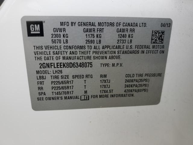 VIN 2GNFLEEK8D6348075 2013 Chevrolet Equinox, LT no.13