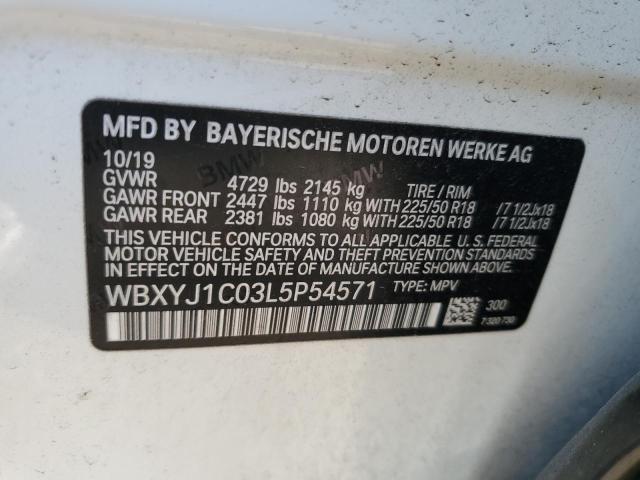 VIN WBXYJ1C03L5P54571 2020 BMW X2 no.13