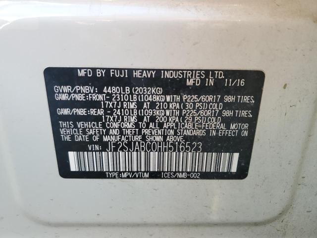 2017 SUBARU FORESTER 2 - JF2SJABC0HH516523