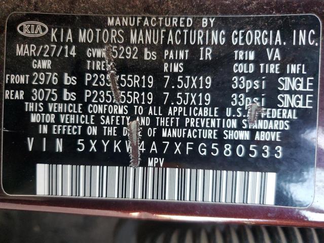 2015 KIA SORENTO SX - 5XYKW4A7XFG580533