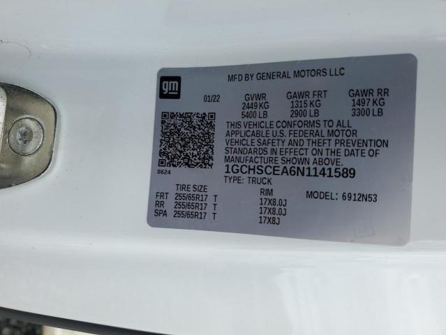 2022 CHEVROLET COLORADO L - 1GCHSCEA6N1141589