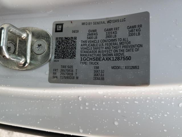 2019 CHEVROLET COLORADO - 1GCHSBEAXK1287550
