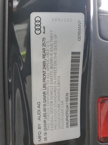 2018 AUDI A5 PRESTIG WAUFNCF50JA115576