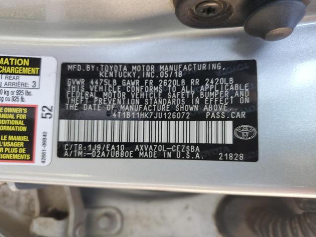 VIN 4T1B11HK7JU126072 2018 TOYOTA CAMRY no.13