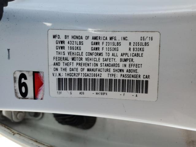 VIN 1HGCR2F73GA208642 2016 Honda Accord, EX no.12