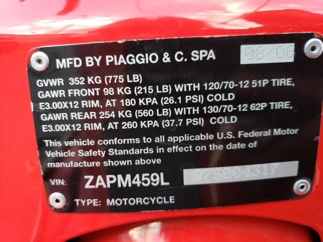 2007 VESPA GTS 250 ZAPM459L975004317