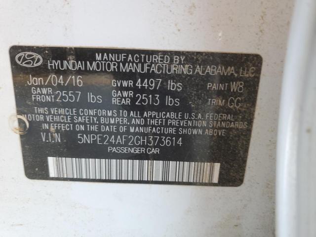 VIN 5NPE24AF2GH373614 2016 HYUNDAI SONATA no.13