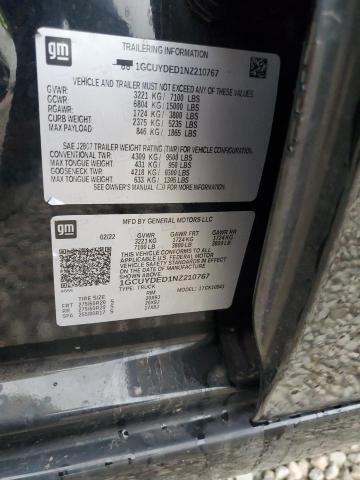 2022 CHEVROLET SILVERADO - 1GCUYDED1NZ210767