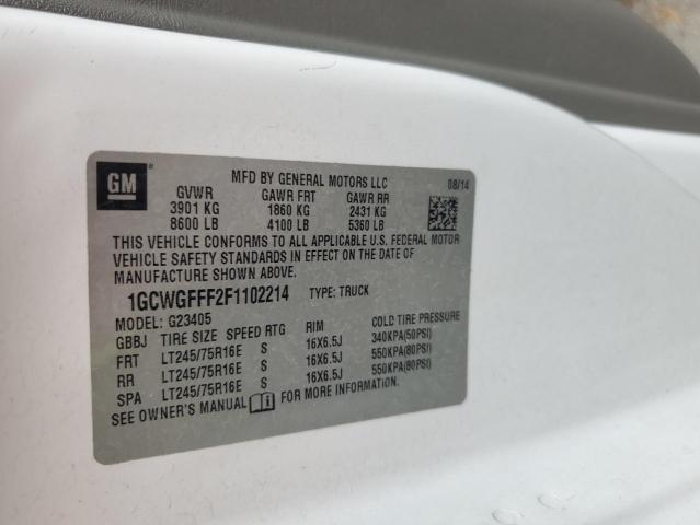 2015 CHEVROLET EXPRESS G2 - 1GCWGFFF2F1102214