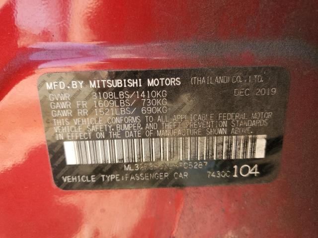 VIN ML32F3FJXLHF05287 2020 Mitsubishi Mirage, G4 Es no.12