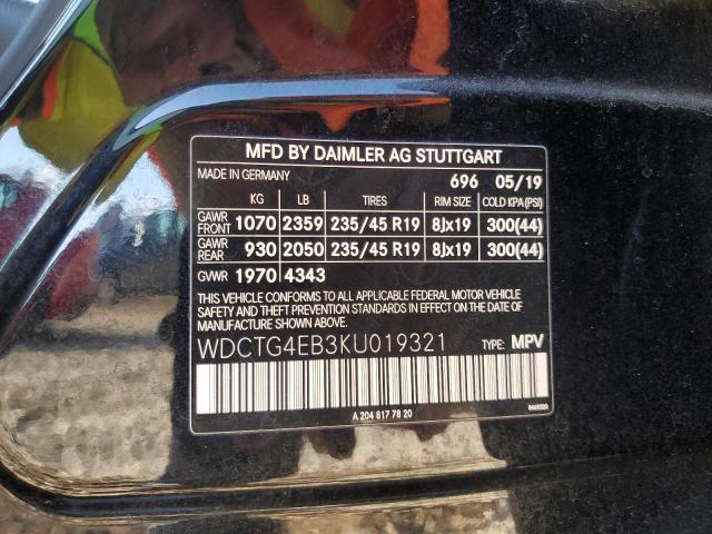 2019 MERCEDES-BENZ GLA 250 - WDCTG4EB3KU019321