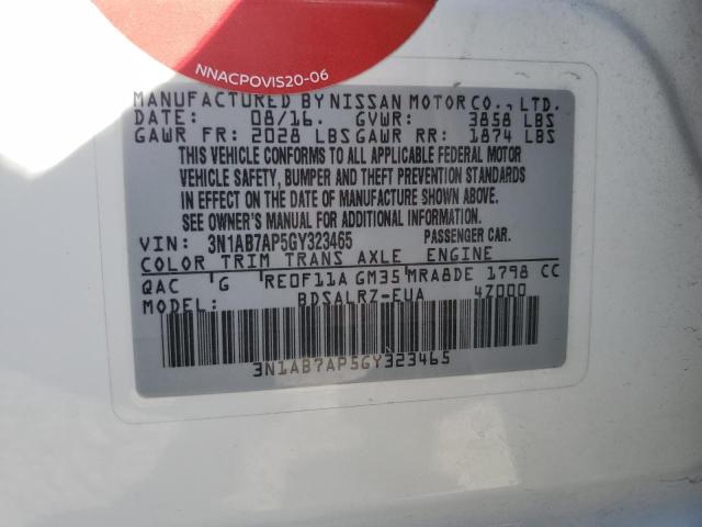 2016 NISSAN SENTRA S - 3N1AB7AP5GY323465