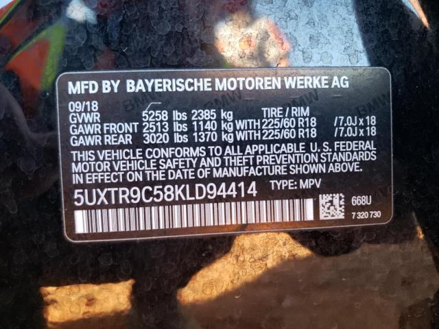 2019 BMW X3 XDRIVE3 - 5UXTR9C58KLD94414
