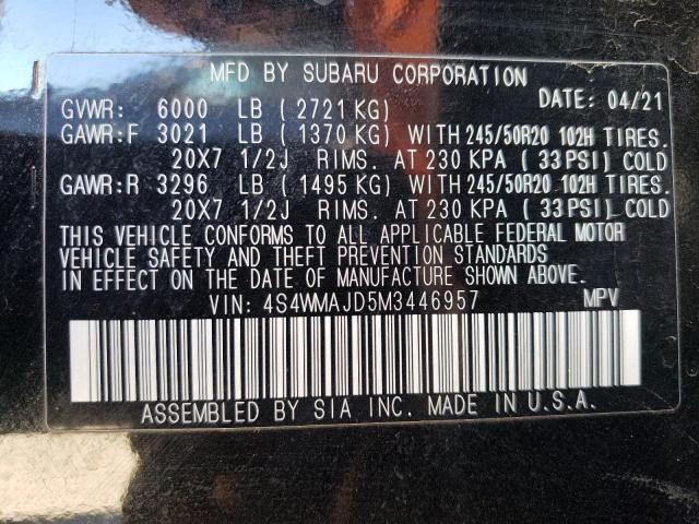 2021 SUBARU ASCENT LIM - 4S4WMAJD5M3446957