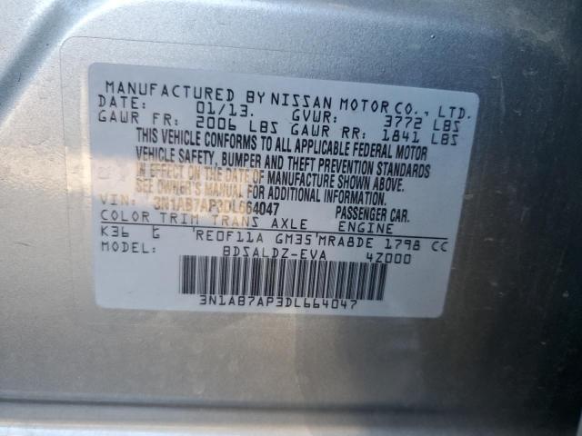 VIN 3N1AB7AP3DL664047 2013 Nissan Sentra, S no.12