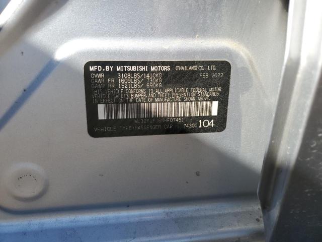 2022 MITSUBISHI MIRAGE G4 - ML32FUFJ6NHF07451