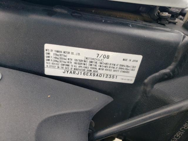 2009 YAMAHA YZFR6 JYARJ16EX9A012351