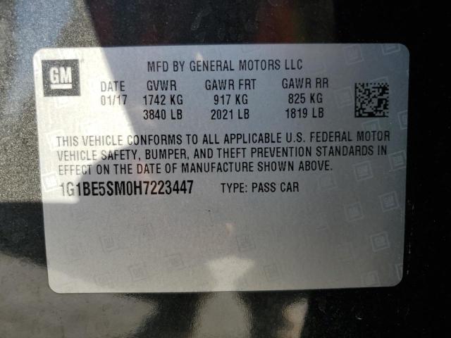 2017 CHEVROLET CRUZE LT - 1G1BE5SM0H7223447
