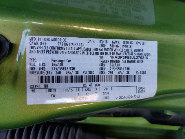 VIN 1FADP3FE9JL276216 2018 Ford Focus, SE no.12