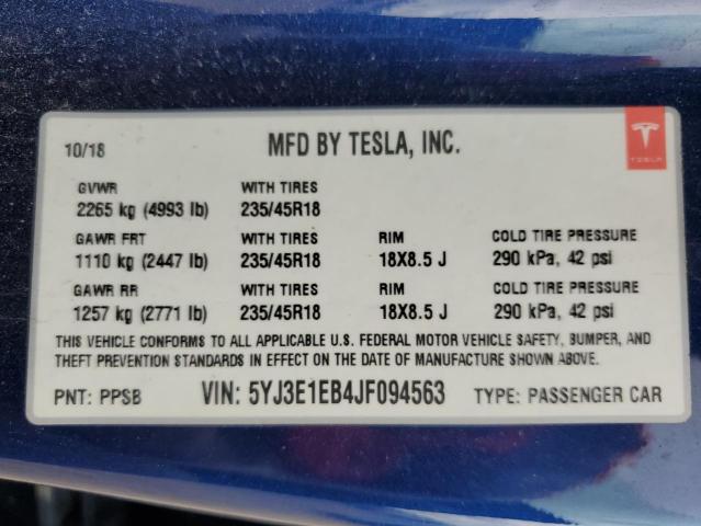 2018 TESLA MODEL 3 - 5YJ3E1EB4JF094563