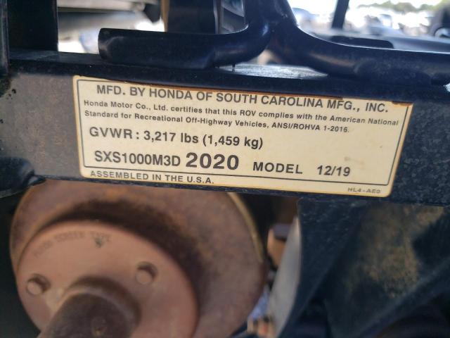 2020 HONDA SXS1000 M3 1HFVE04BXL4401738