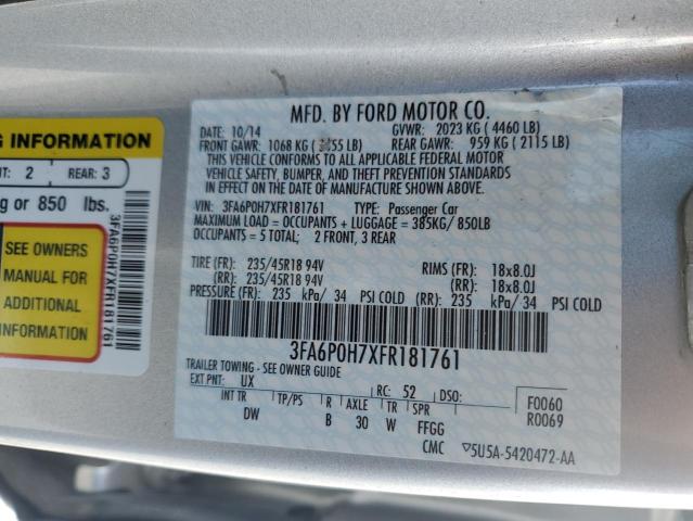 VIN 3FA6P0H7XFR181761 2015 Ford Fusion, SE no.12