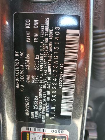 2022 KIA K5 EX - 5XXG34J23NG151403